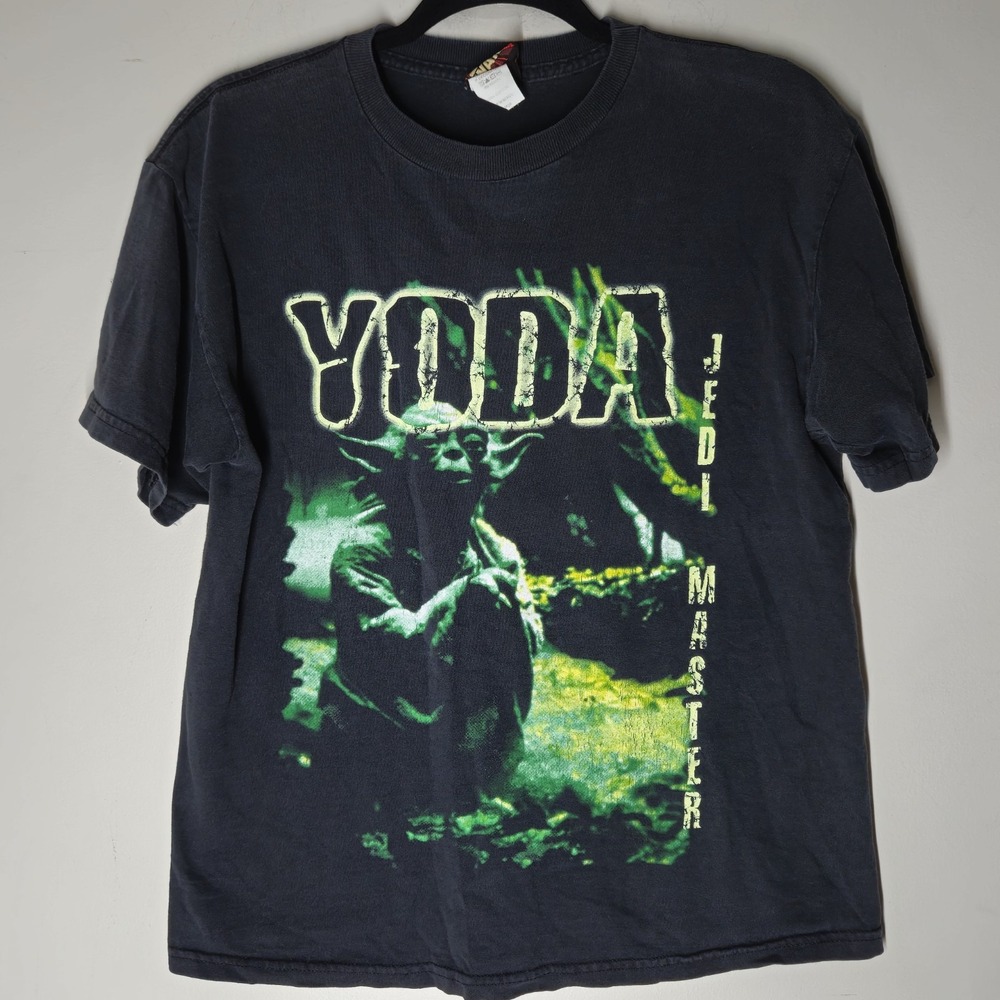 Vintage 90s Star Wars Yoda T Shirt Youth XL Jedi Master Movie Promo Double-Sided